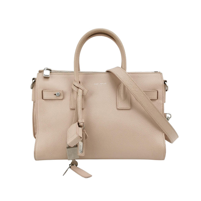 Saint Laurent Sac De Jour Baby Beige Leather Handbag-Luxbags