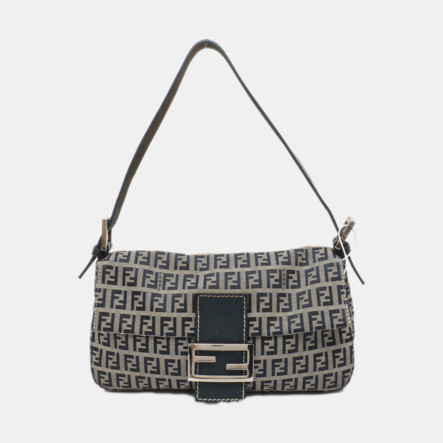 Sold Fendi Baguette Navy Zucchino Print Monogram