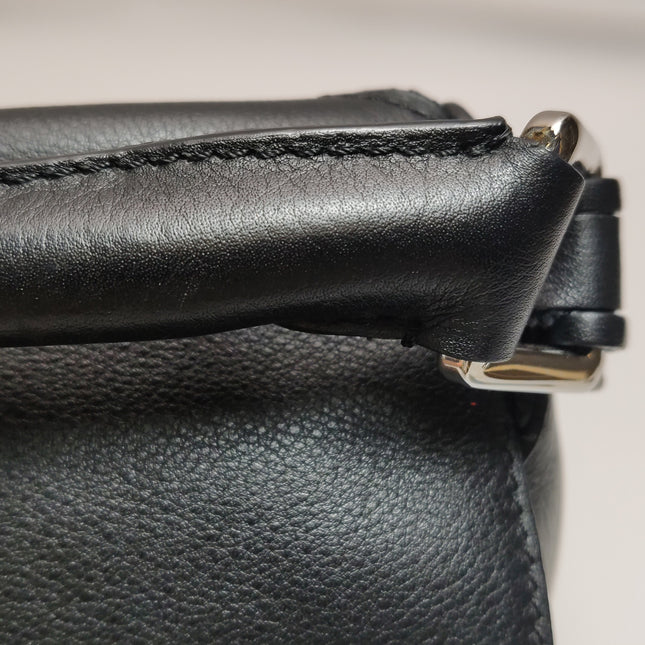 Loewe Puzzle Medium Black Smooth Leather White Logo 2016