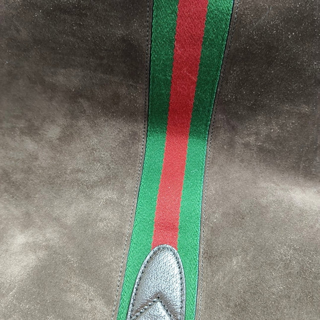 Gucci Jackie 1961 Medium Brown Suede Shoulder Tote Bag