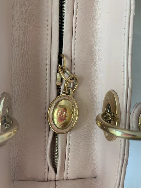 Sold Lady Dior Pink Cannage Leather Medium