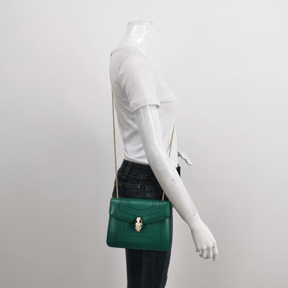 Sold Bvlgari Serpenti Forever Small Leather Crossbody Bag Green