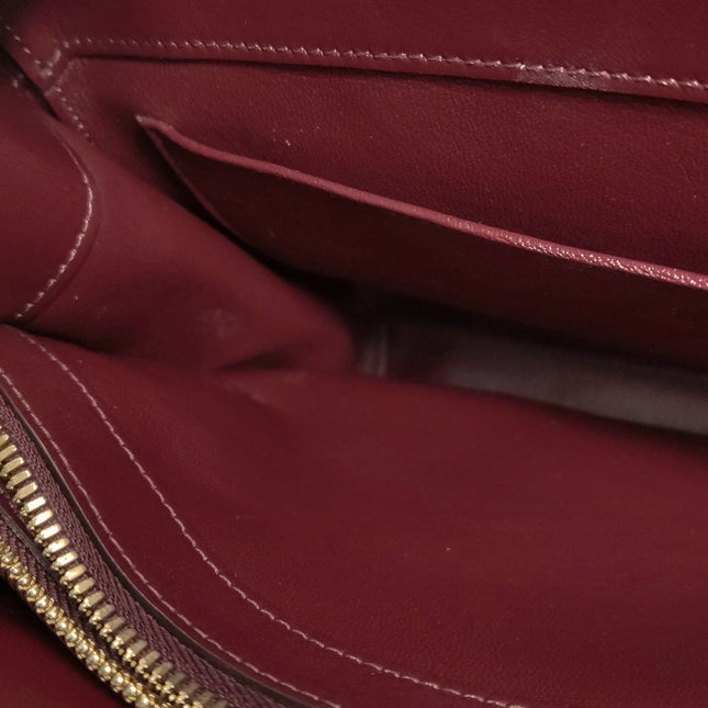 Celine 16 Bag Medium Burgundy Smooth Calfskin Leather With Strap