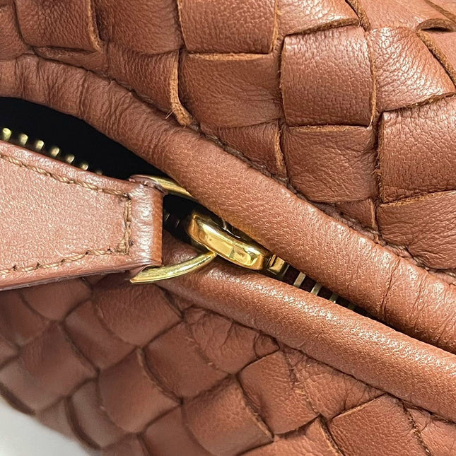 Sold Bottega Veneta Intrecciato Hobo Bag in Brown Red Nappa leather Large