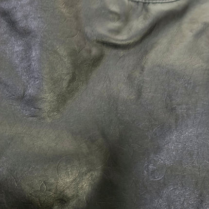 Louis Vuitton Atlantis Large Black Monogram Leather Bucket Bag with Pouch