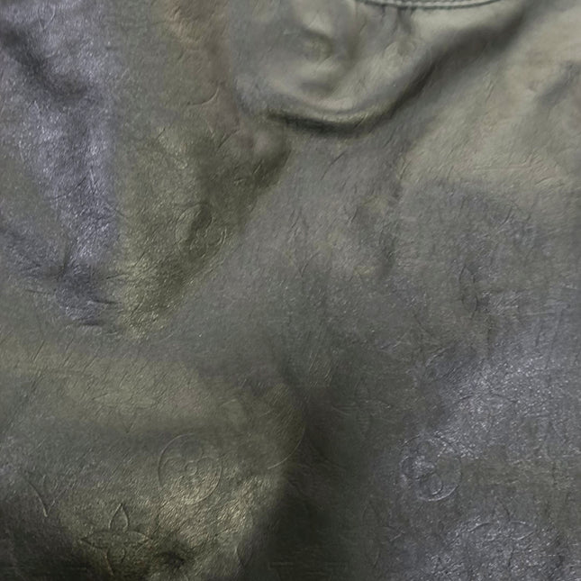 Louis Vuitton Atlantis Large Black Monogram Leather Bucket Bag with Pouch