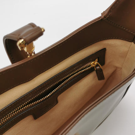 Gucci Jackie 1961 Small Brown Smooth Leather Bag