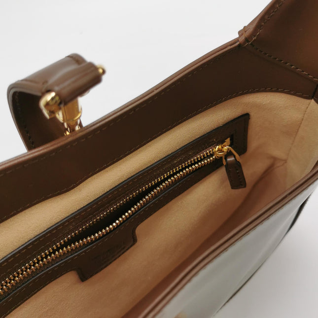Gucci Jackie 1961 Small Brown Smooth Leather Bag