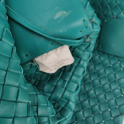 Bottega Veneta Cabat Large Intreccio Leather Tote Bag Green with Pouch 40cm