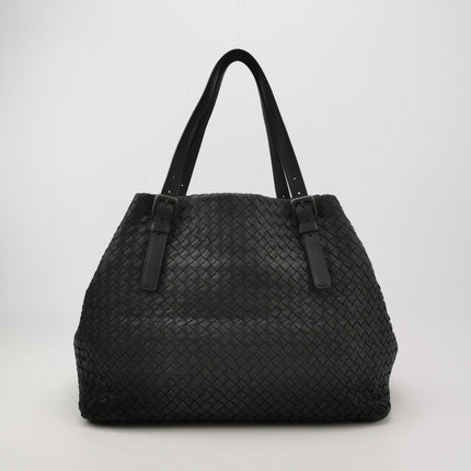Bottega Veneta Cesta Shopper Tote Intrecciato Black Leather Large 50cm