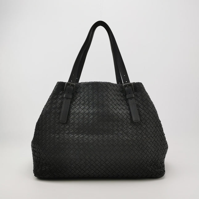 Bottega Veneta Cesta Shopper Tote Intrecciato Black Leather Large 50cm