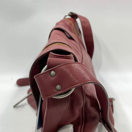 Dior Vintage Gaucho XL Red Leather Crossbody Bag 42cm