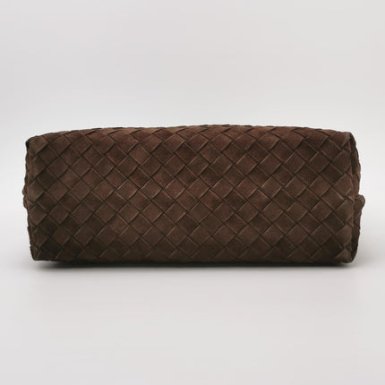 Bottega Veneta Andiamo Medium Dark Brown Suede Handbag