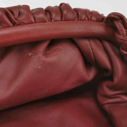 Bottega Veneta Pouch Mini Intrecciato Burgundy Lambskin Leather Crossbody Bag