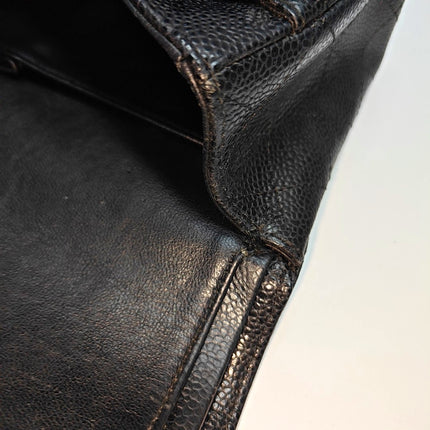 Chanel Classic Flap Medium Dark Navy Caviar Leather with 24k Gold Hardware, 2008