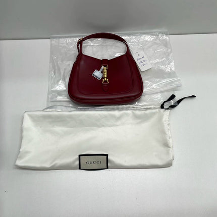 Gucci Jackie 1961 Mini Red Burgundy Leather Bag No Strap