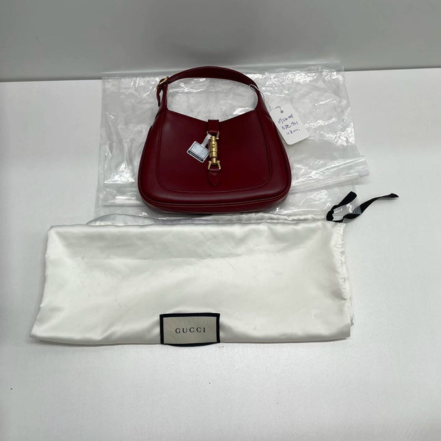 Gucci Jackie 1961 Mini Red Burgundy Leather Bag No Strap