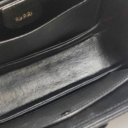 Gucci Bamboo 1947 Top Handle Bag Leather Medium Black