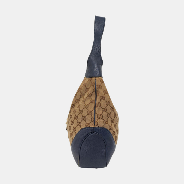 Gucci Jackie 1961 Soft Medium Navy Leather and Monogram