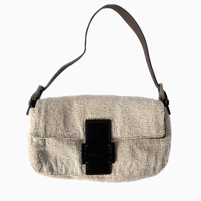Sold FENDI Baguette White beads-Luxbags