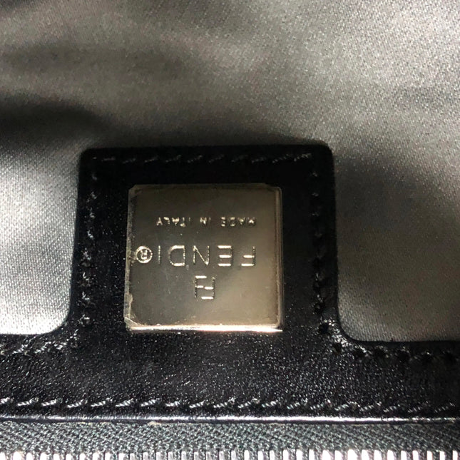 Fendi Mamma Baguette Black Faux Fur Shoulder Bag