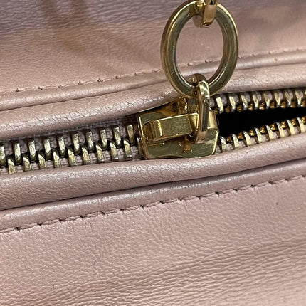 Lady Dior Medium Handbag Pearlescent Pink Cannage Leather Gold Hardware