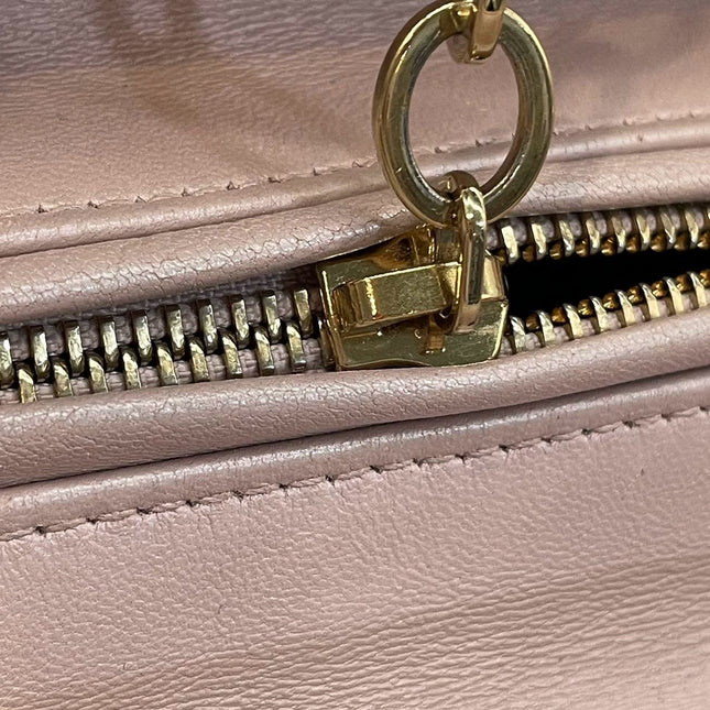 Lady Dior Medium Handbag Pearlescent Pink Cannage Leather Gold Hardware