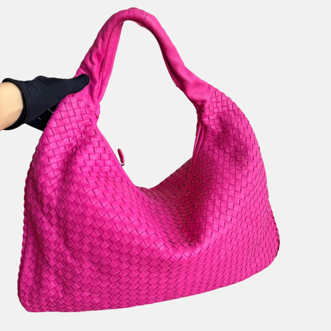 Bottega Veneta Veneta Hobo Large Pink Intrecciato Leather Bag 51cm-Luxbags