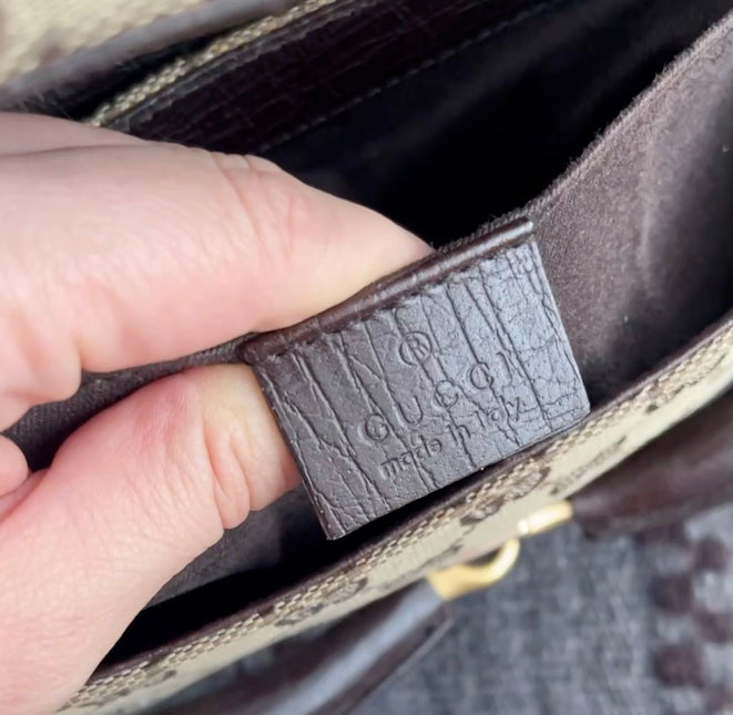 Sold Iconic 2003 Gucci Horsebit 1955 Cloth Black Monogram Shoulder bag