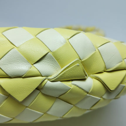 Bottega Veneta Teen Jodie Yellow White Checkered Intrecciato Leather