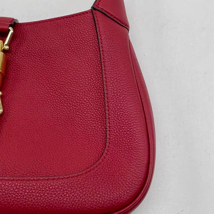 Gucci Jackie 1961 Small Red Pebbled Leather Shoulder Bag