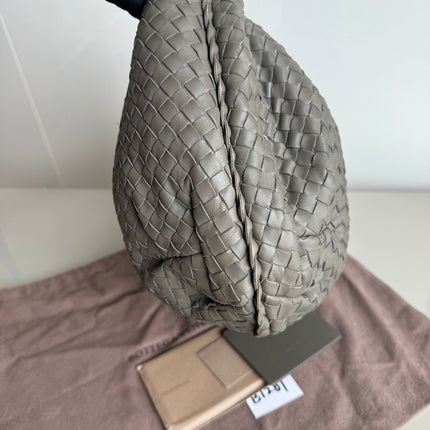 Bottega Veneta Belly Hobo Intrecciato Grey Leather Medium 40cm