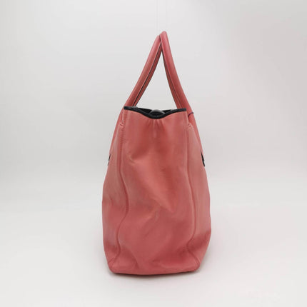 Sold Chanel Cerf Executive 2009 Large Pink and Black Leather Tote Handbag