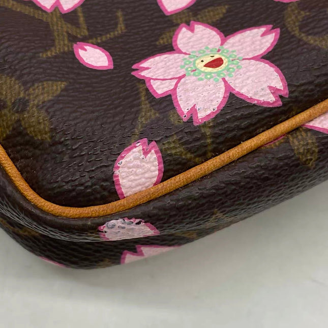 Louis Vuitton x Takashi Murakami Cherry Blossom Pochette Accessoire Brown Monogram