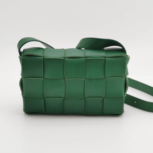 Sold Bottega Veneta Cassette Green Leather Crossbody Bag