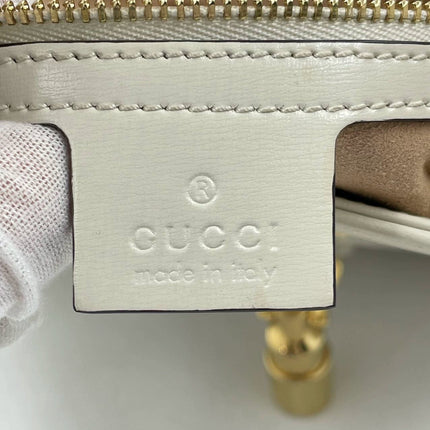 Gucci Jackie 1961 White Leather Bag with Adjustable Strap Size Small