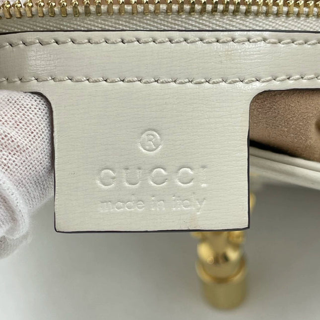 Gucci Jackie 1961 White Leather Bag with Adjustable Strap Size Small