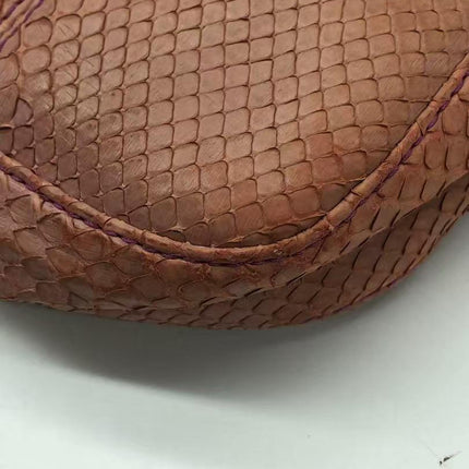 FENDI Baguette Vintage Purple Python-skin Leather Shoulder Bag