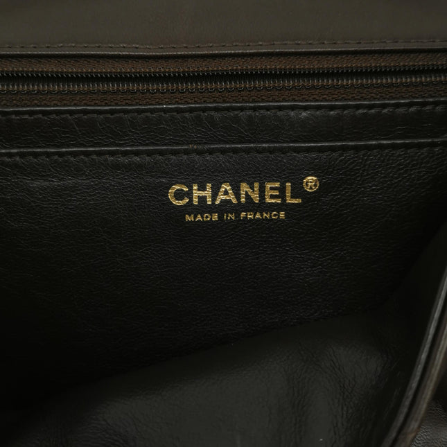 Chanel Classic Flap Jumbo Brown Lambskin Leather Single Flap Gold Hardware