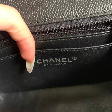 Chanel Classic Flap Mini Black Caviar Silver Hardware 2017-18