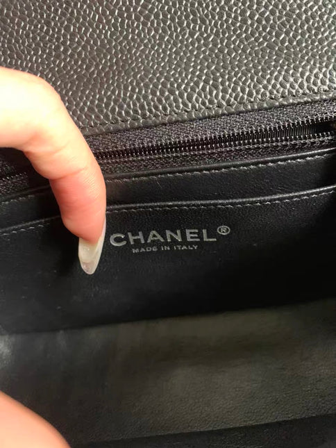 Chanel Classic Flap Mini Black Caviar Silver Hardware 2017-18