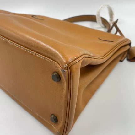 Hermes Kelly 32 Retourne 1976 Gold Box Leather Gold Hardware