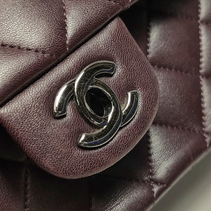 Chanel Timeless Classic Flap Medium Purple Lambskin Leather Silver Hardware 2011-2012
