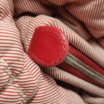 Chanel Bubble Chain Striped Quilted Flap Bag Red/White Tote