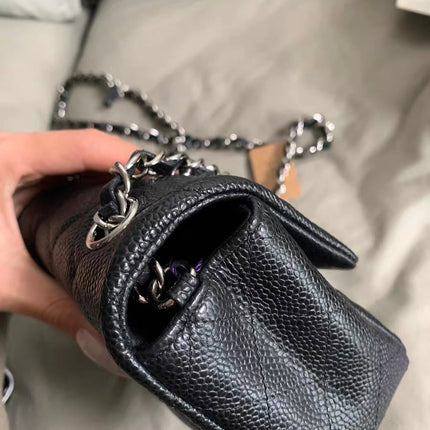 Chanel Classic Flap Mini Black Caviar Silver Hardware 2017-18