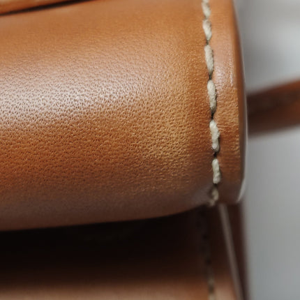 Bottega Veneta Small Andiamo Tan Brown Leather and Beige Canvas Handbag