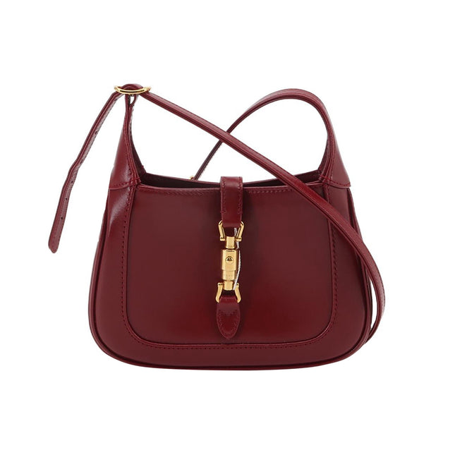 Gucci Jackie 1961 Mini Red Burgundy Leather Bag-Luxbags