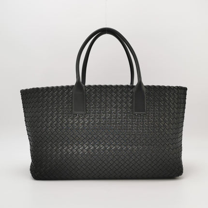 Bottega Veneta Reissued Cabat Intreccio Leather Tote Bag Black 40cm