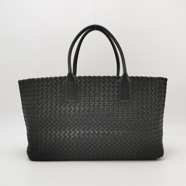 Bottega Veneta Reissued Cabat Intreccio Leather Tote Bag Black 40cm