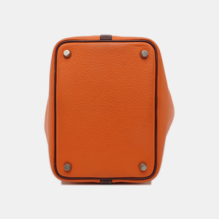 Hermes Picotin 18 Orange  Brown Strap Clemence Taurillon Leather 2003